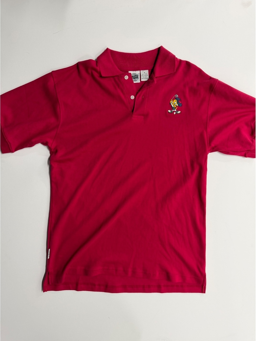 Looney Tunes Classic Red Polo Shirt Medium 100% Cotton